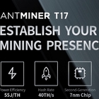Mineur de BTC BCH Bitmain Antminer T17 quarantième 2200W 12V SHA256 GPU